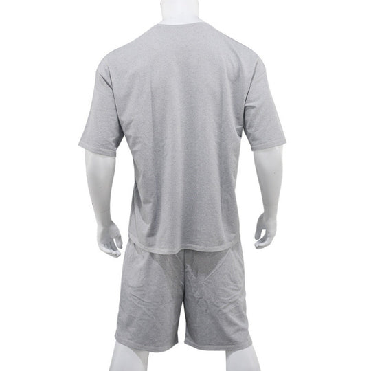 Lockeres T-Shirt Shorts einfarbiges Set
