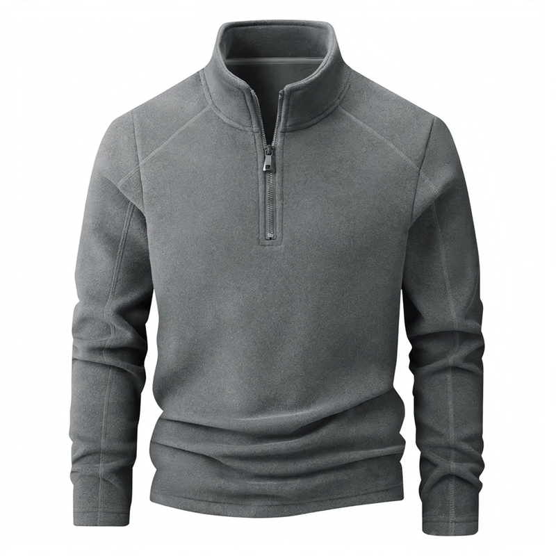 Fleece-Sweatshirt mit Stehkragen und Reißverschluss