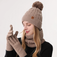 B3 Damen Zopf 3er-Set Khaki