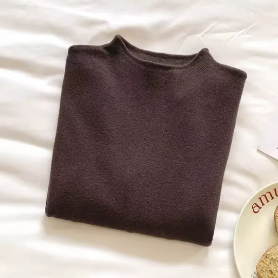 Damen-Strickpullover mit Stehkragen, weiches Material