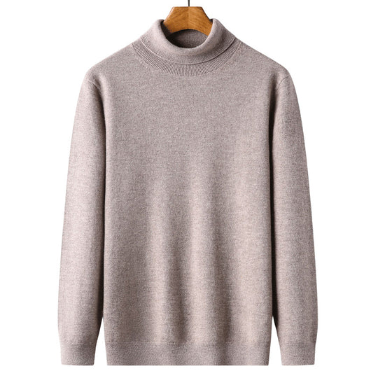 Herren-Wollpullover, Rollkragen, klassisches Design