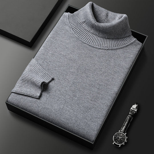 Warmer Herren-Rollkragenpullover, gestrickt