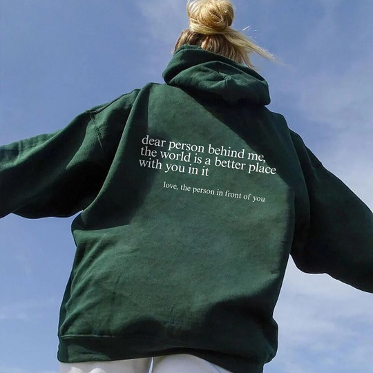 Hoodie mit Rücken-Spruch