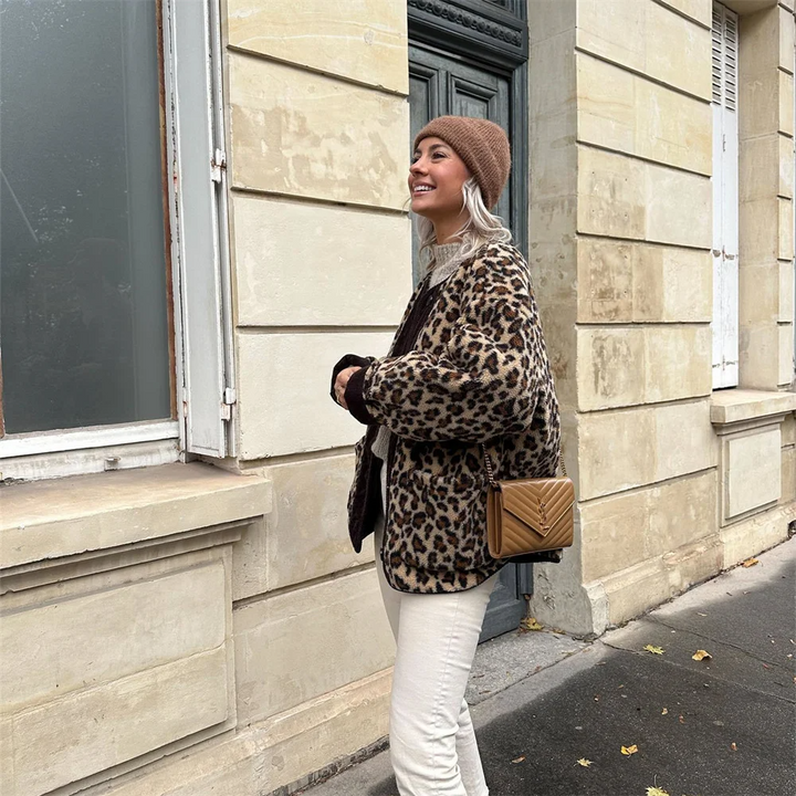 Leopard Print Jacke Für Damen