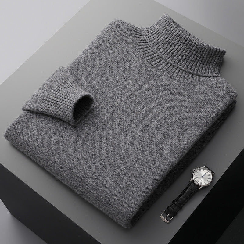 Herren-Wollpullover mit Rollkragen, 100% Wolle