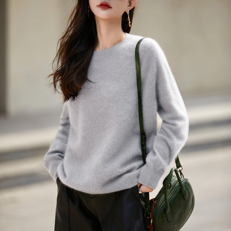 Damen V-Ausschnitt Pullover, weich, gebürstet, Strick