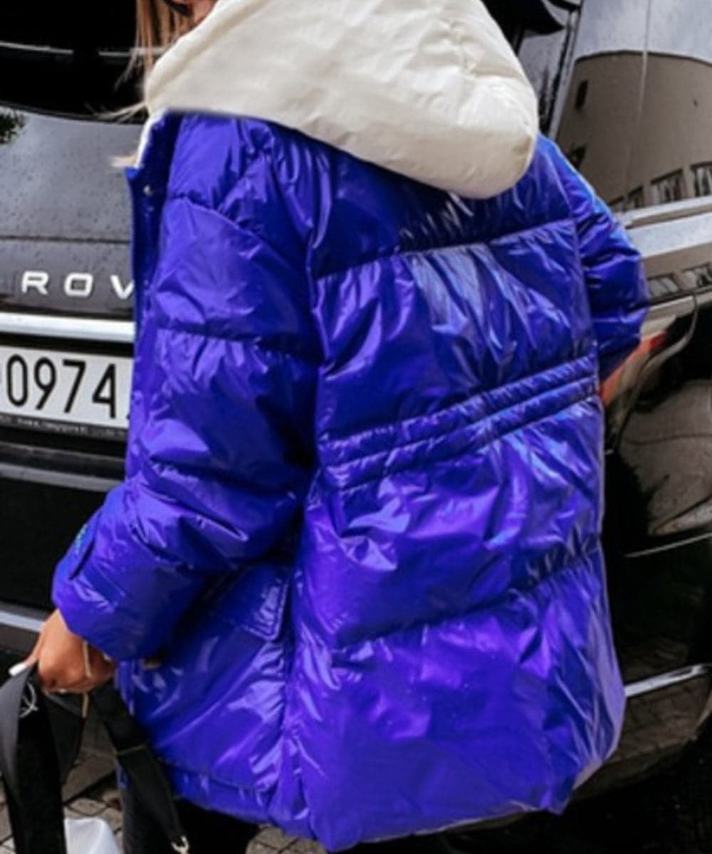 Steppjacke - Wasserdicht und Winddicht - Gepolstert mit Kapuze - Reißverschluss und Knöpfe