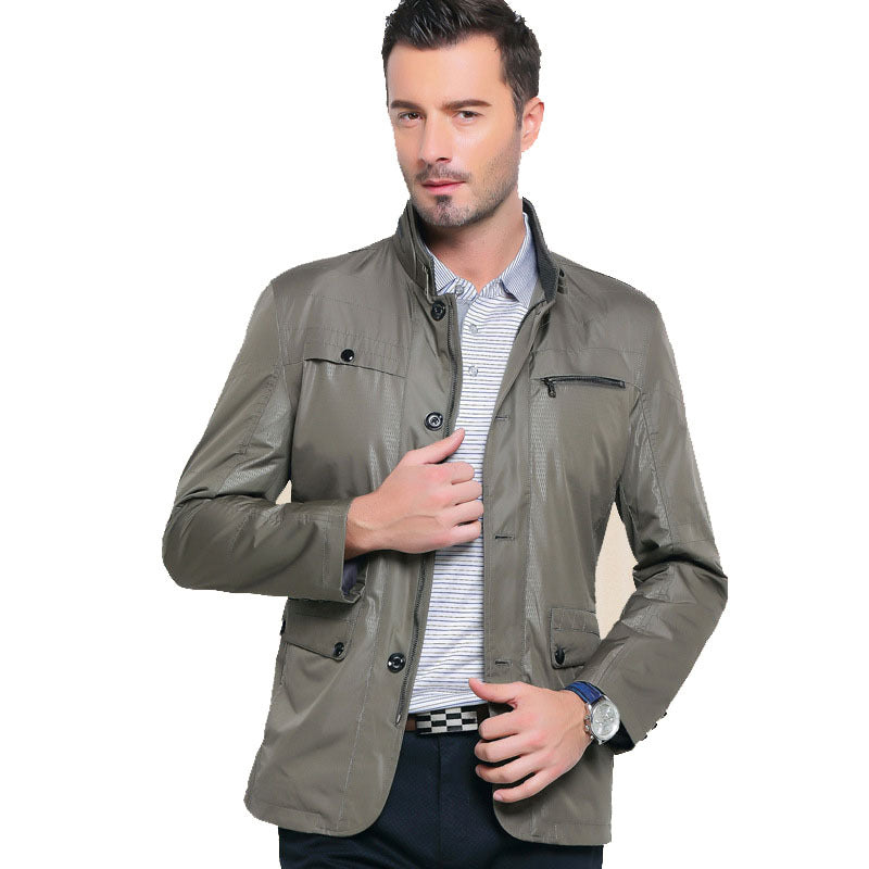 Herren Leichte Fieldjacke im City-Utility-Stil mit Stehkragen Shop Nory