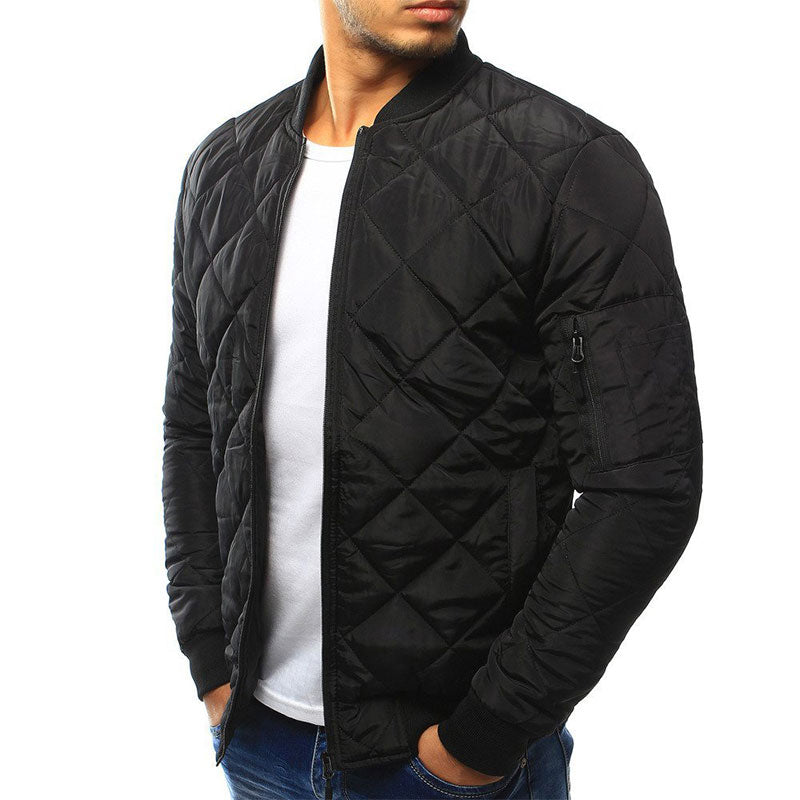 Herren Bomber Steppjacke - Reißverschluss vorne & Taschen an den Ärmeln