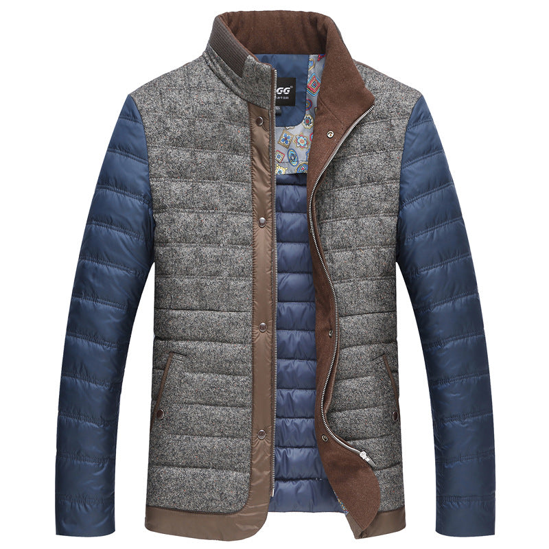 Herren Wattierte Kurzjacke mit Teddykragen und Wappenapplikation Shop Nory