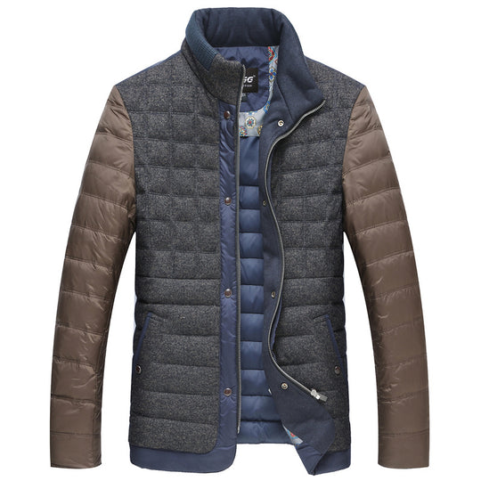 Herren Wattierte Kurzjacke mit Teddykragen und Wappenapplikation Shop Nory