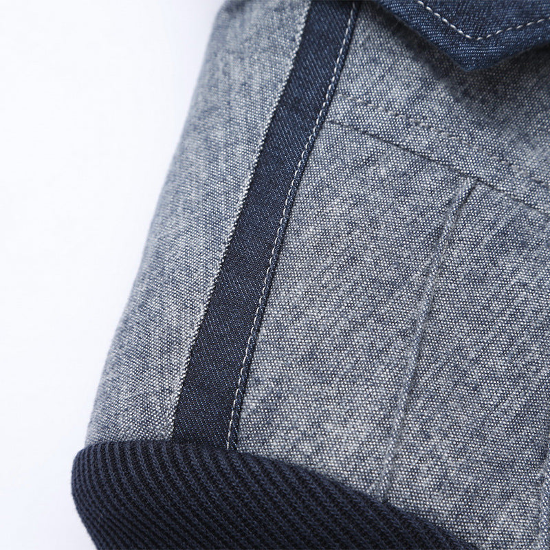 Herren Sakko im Materialmix mit kontrastierenden Ärmeln, Zierreißverschluss und modernem City-Schnitt Shop Nory