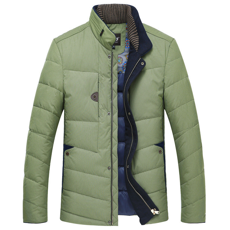 Herren Wattierte Kurzjacke mit Teddykragen und Wappenapplikation Shop Nory