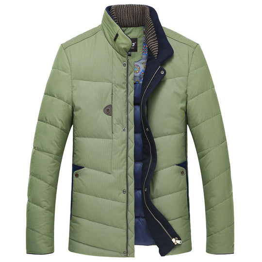 Herren Wattierte Kurzjacke mit Teddykragen und Wappenapplikation Shop Nory