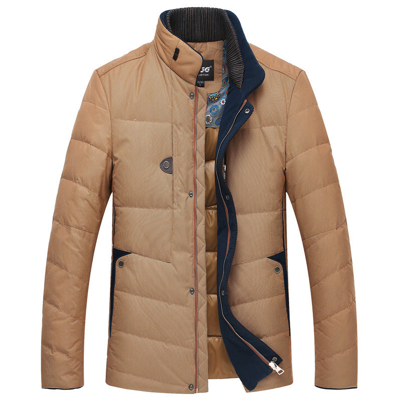 Herren Wattierte Kurzjacke mit Teddykragen und Wappenapplikation Shop Nory