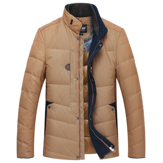 Herren Wattierte Kurzjacke mit Teddykragen und Wappenapplikation Shop Nory