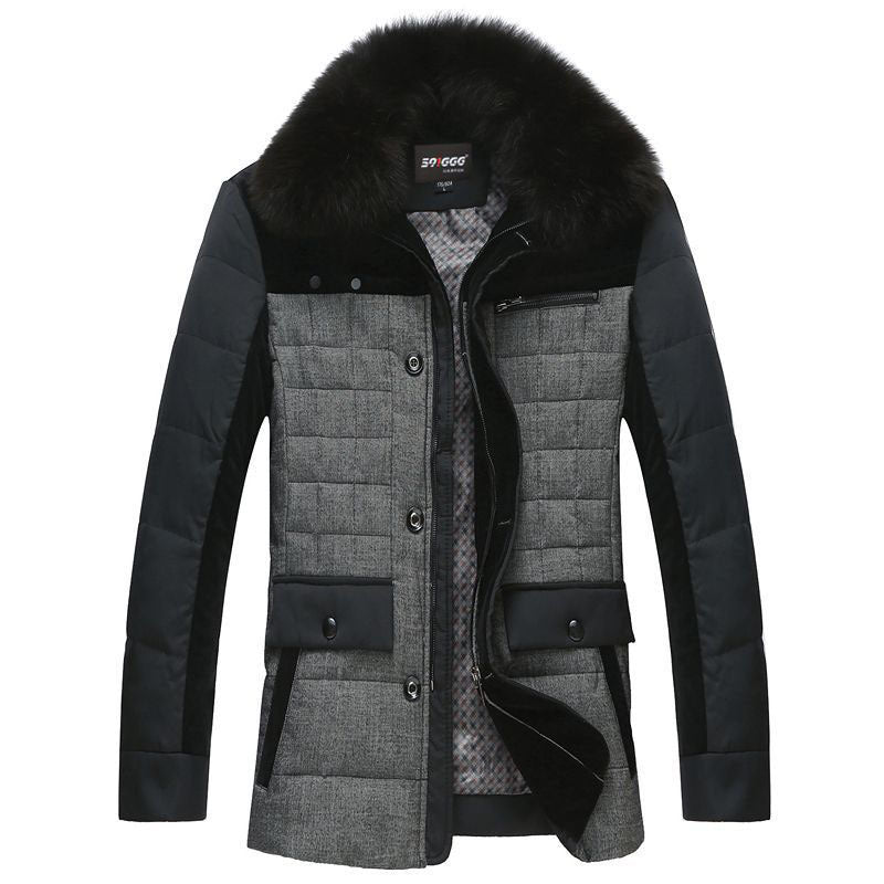 Herren Wattierte Kurzjacke mit Teddykragen und Wappenapplikation Shop Nory
