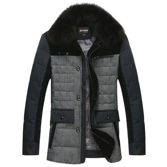 Herren Wattierte Kurzjacke mit Teddykragen und Wappenapplikation Shop Nory
