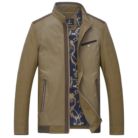 Herren Leichte Übergangsjacke mit Stehkragen und gemustertem Satinfutter Shop Nory