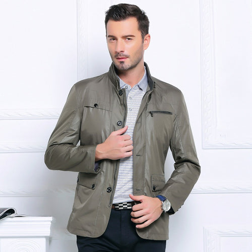 Herren Leichte Fieldjacke im City-Utility-Stil mit Stehkragen Shop Nory