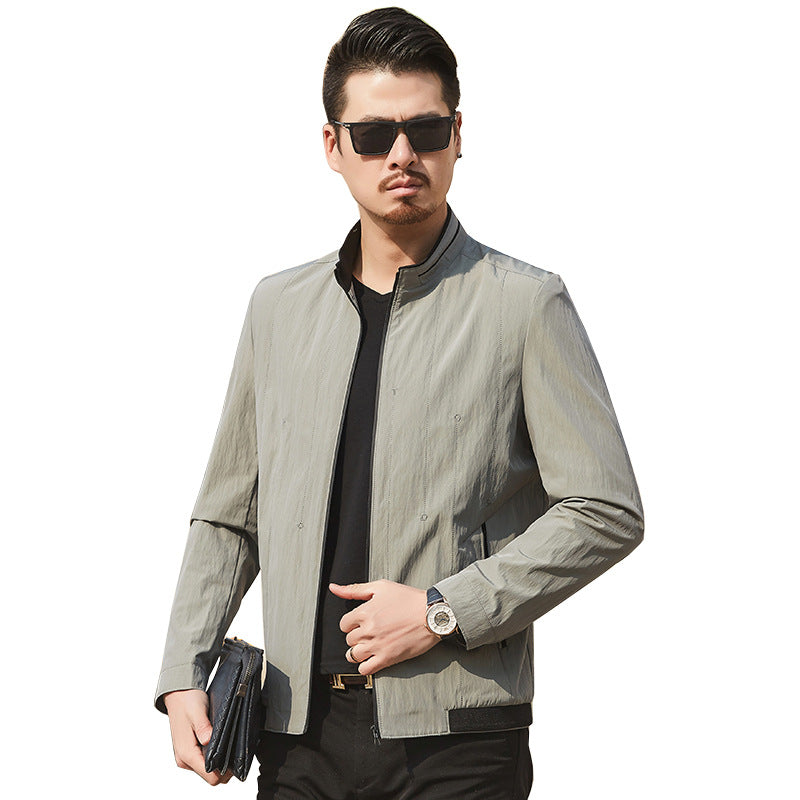 Herren Ultraleichte Travel-Übergangsjacke mit Stehkragen und knitterarmem Performance-GewShop Norye Shop Nory