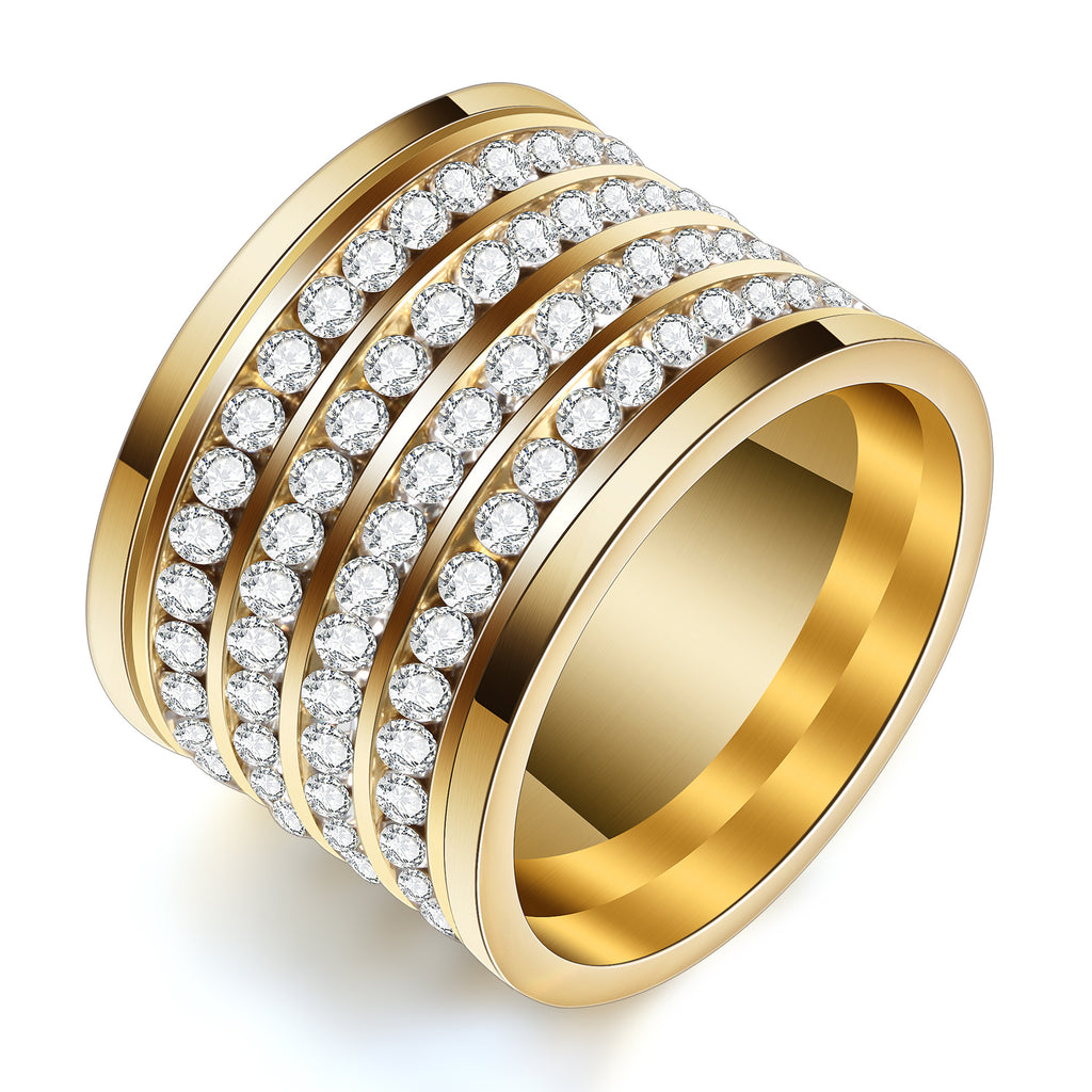 Damen Ring mit funkelnden Zirkonia und modernem Design Shop Nory