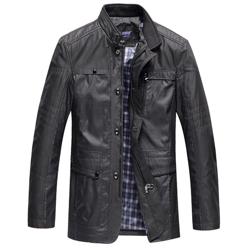 Herren leichte Reise-Utility-Jacke mit gesteppten Ärmeln, verdecktem Reißverschluss und kariertem Innenfutter Shop Nory