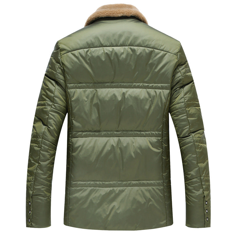 Herren Wattierte Kurzjacke mit Teddykragen und Wappenapplikation Shop Nory