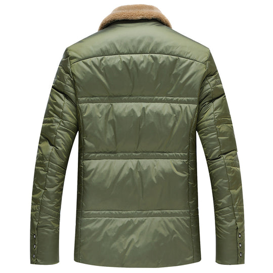 Herren Wattierte Kurzjacke mit Teddykragen und Wappenapplikation Shop Nory