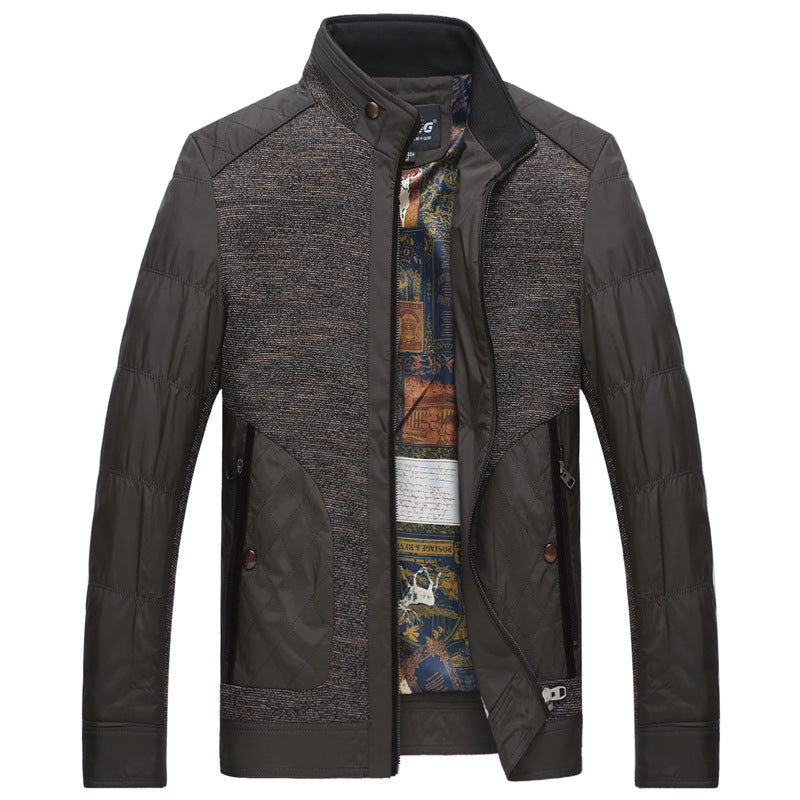 Herren Hybrid-Übergangsjacke mit gesteppter Frontpartie, Stehkragen und verdecktem Reißverschluss Shop Nory
