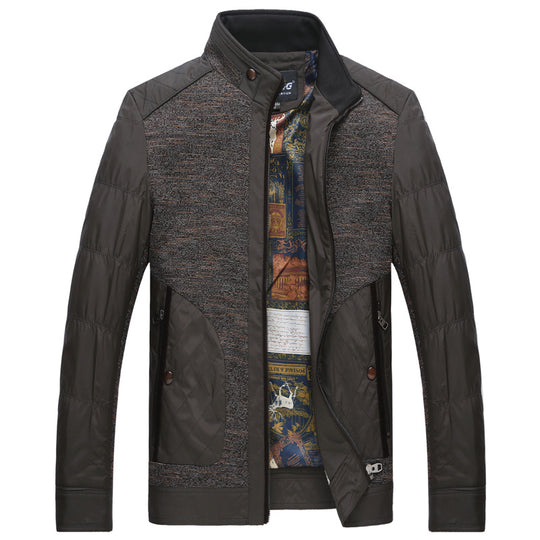 Herren Hybrid-Übergangsjacke mit gesteppter Frontpartie, Stehkragen und verdecktem Reißverschluss Shop Nory