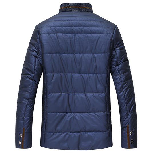 Herren gesteppte Thermo-Steppjacke mit Kunstleder-Schulterpasse und Teddykragen Shop Nory