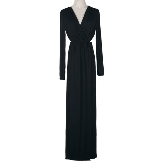 Damen Elegantes Jersey-Maxikleid im Wickelstil mit tiefem V‑Ausschnitt und tailliertem Gummibund Shop Nory