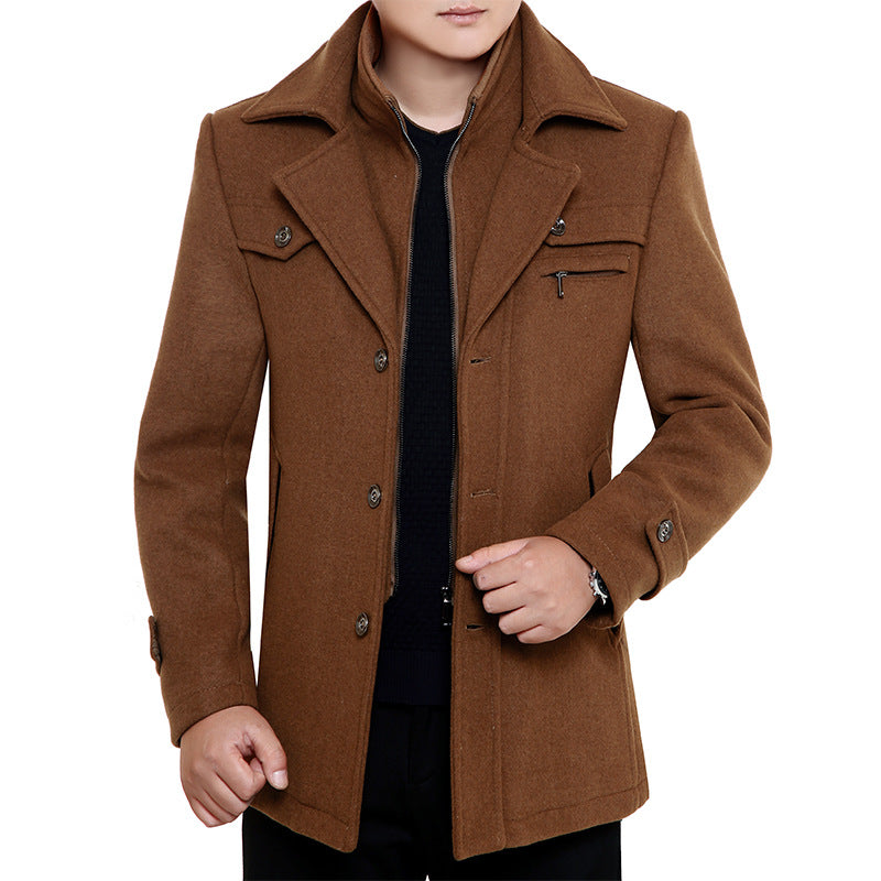 Herren Kurzmantel aus Wollmix mit Doppelverschluss und Reverskragen Shop Nory