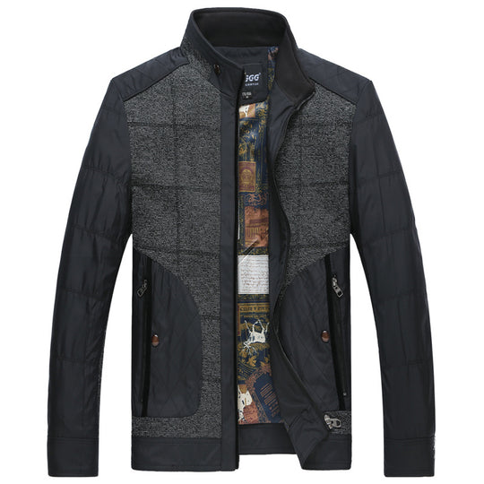 Herren Hybrid-Übergangsjacke mit gesteppter Frontpartie, Stehkragen und verdecktem Reißverschluss Shop Nory