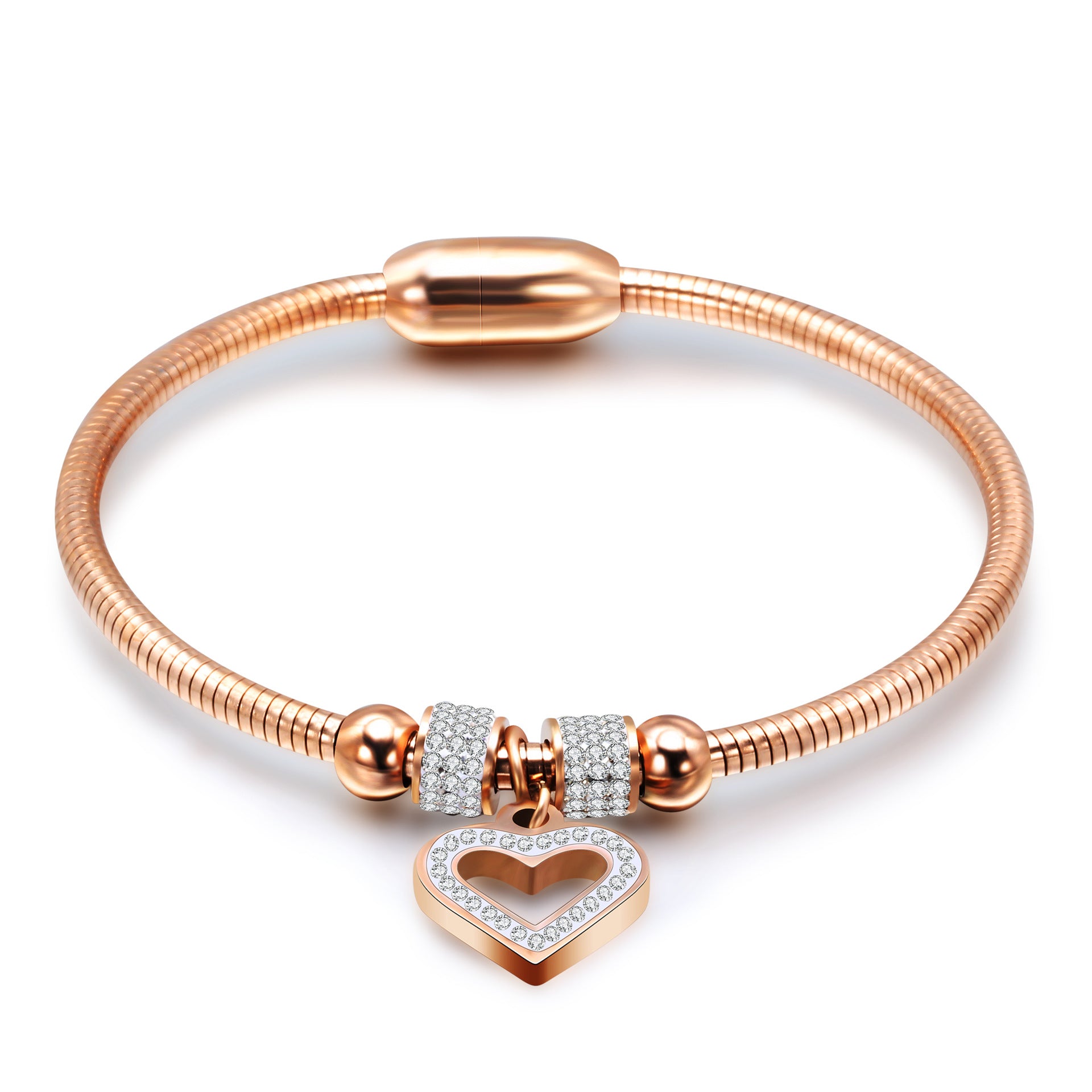 Damen Armband mit funkelndem Herzanhänger und elegantem Design Shop Nory