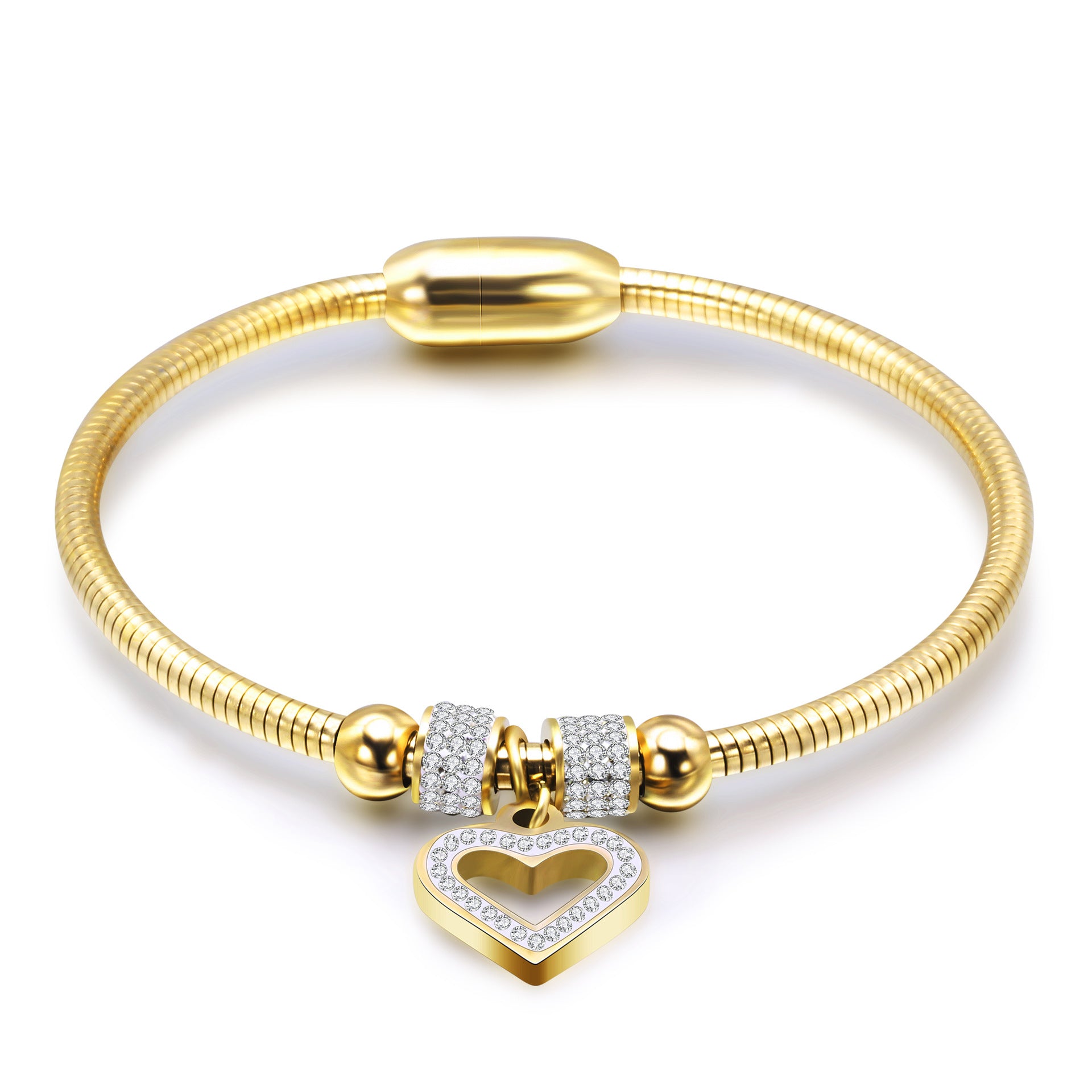 Damen Armband mit funkelndem Herzanhänger und elegantem Design Shop Nory