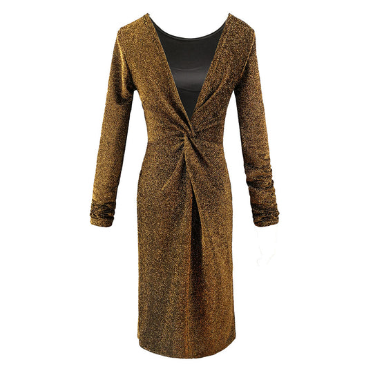 Damen Figurbetontes Feinstrick-Midikleid mit Rundhals und Langärmeln Shop Nory
