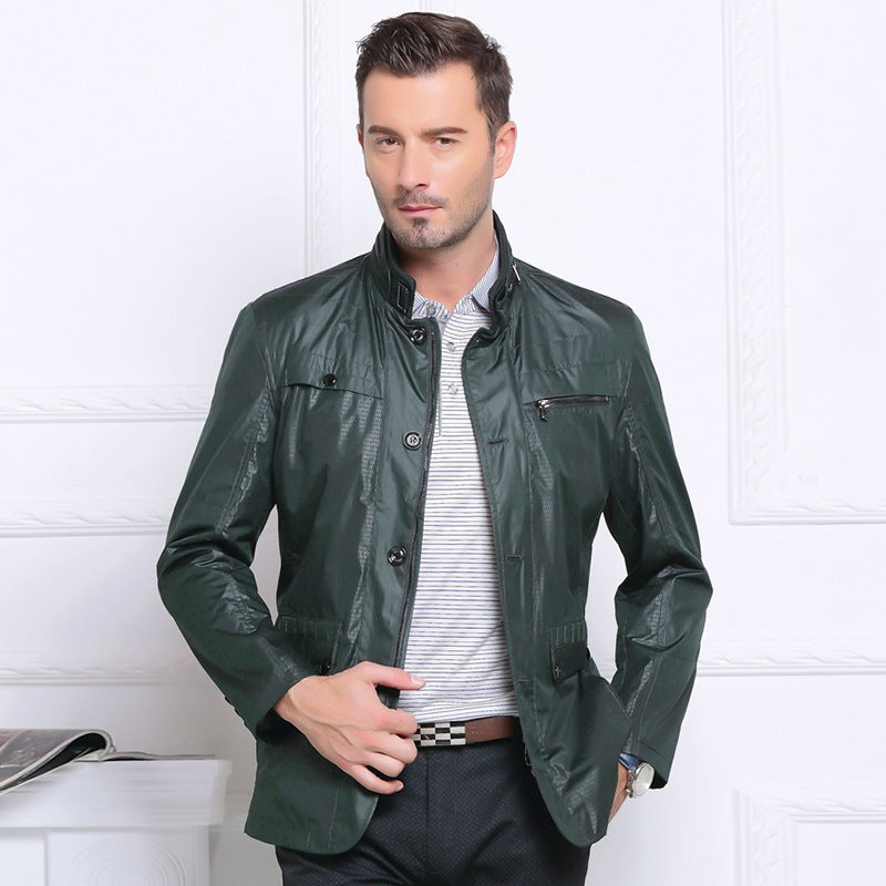 Herren Leichte Fieldjacke im City-Utility-Stil mit Stehkragen Shop Nory