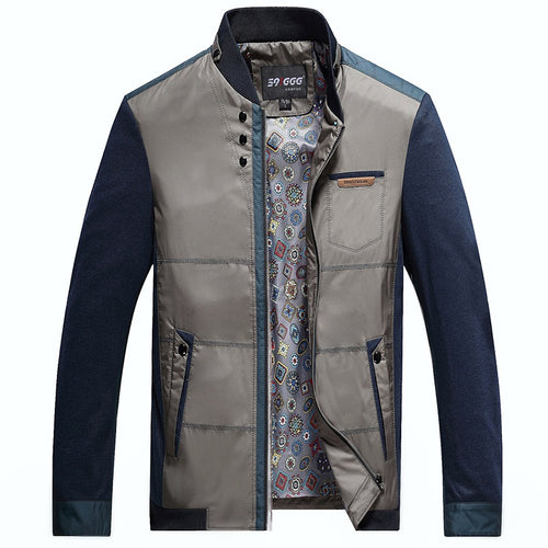 Herren Übergangsjacke mit Stehkragen und gemustertem Innenfutter Shop Nory