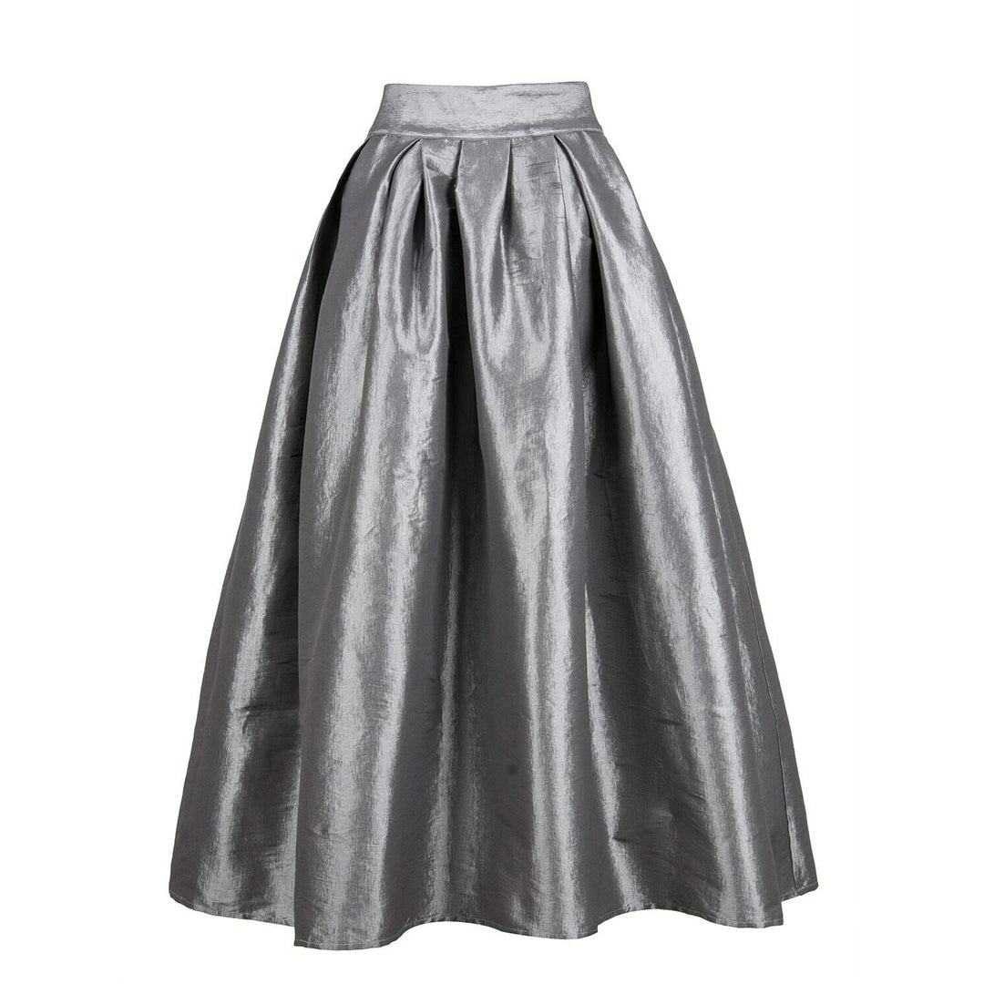 Damen Maxirock aus Satin mit hoher Taille & weitem Tellerrock Shop Nory