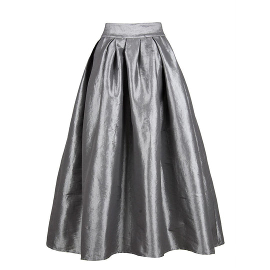 Damen Maxirock aus Satin mit hoher Taille & weitem Tellerrock Shop Nory