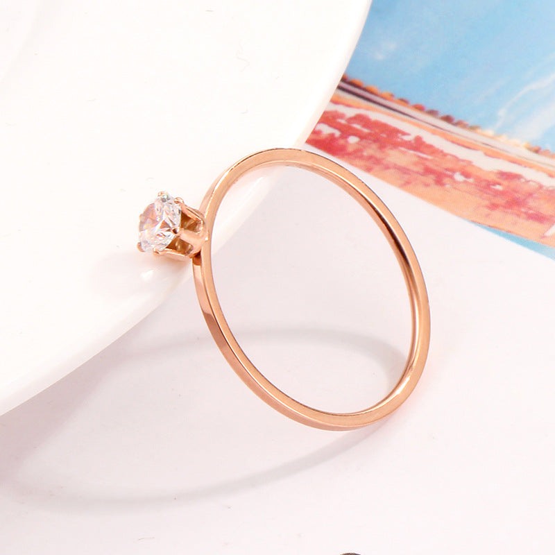 Damen zarter Ring mit strahlendem Kristallanhänger Shop Nory