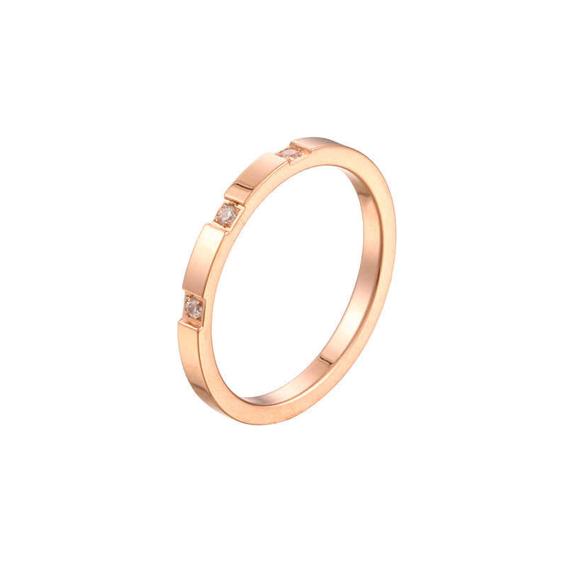 Damen Eleganter Minimalistischer Ring mit Zirkonia Steinen Shop Nory