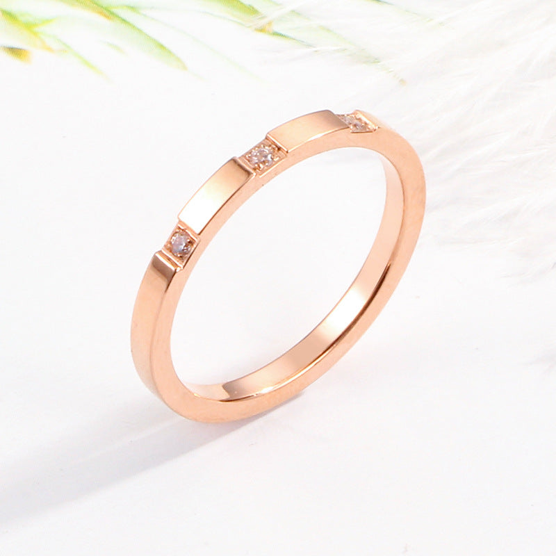 Damen Eleganter Minimalistischer Ring mit Zirkonia Steinen Shop Nory
