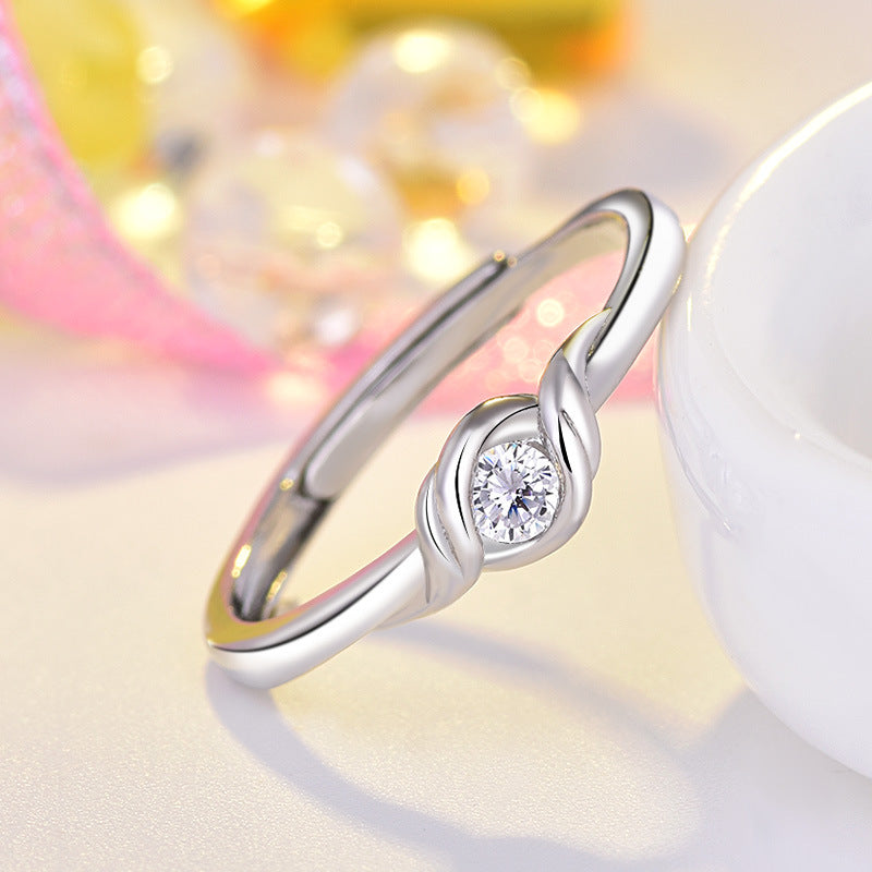 Damenring mit elegantem Wellen-Design und funkelndem Zirkonia Shop Nory