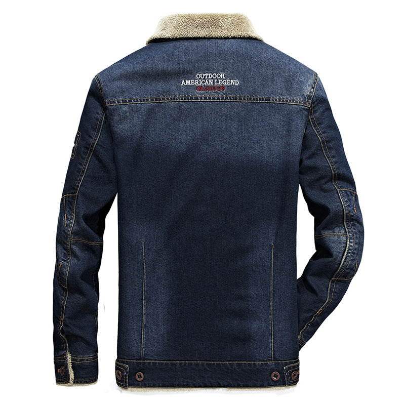 Herren Lässige Jeansjacke mit Teddyfutter Shop Nory