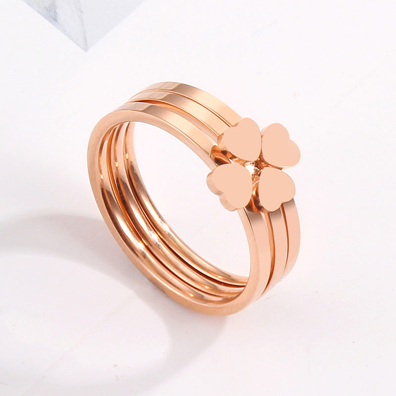 Damen Ring mit Herzen und geschichteten Bändern Shop Nory