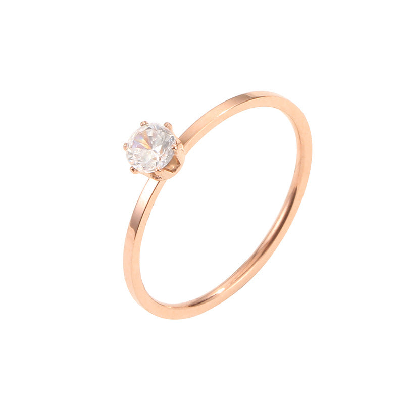 Damen zarter Ring mit strahlendem Kristallanhänger Shop Nory