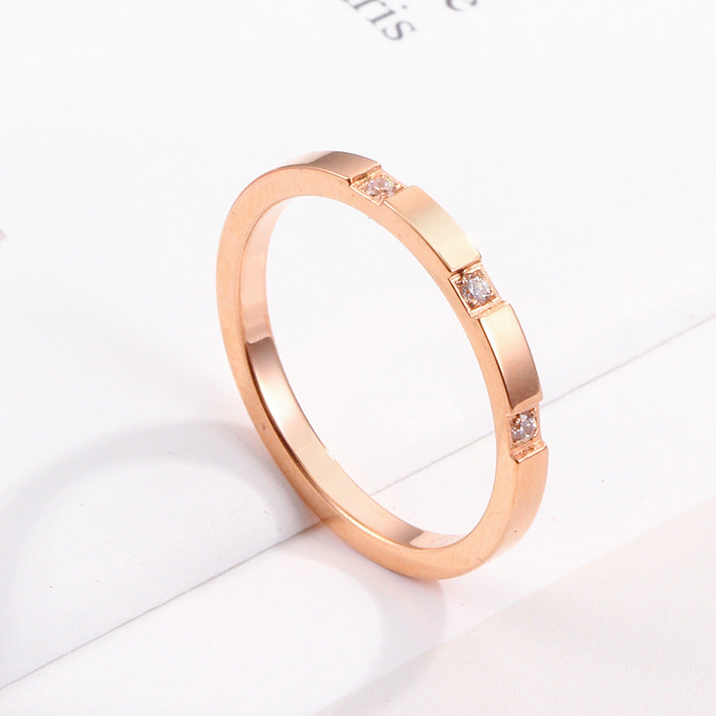 Damen Eleganter Minimalistischer Ring mit Zirkonia Steinen Shop Nory
